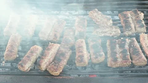 Romanian grilled specialties Stock Footage 12455684
