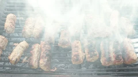 Romanian grilled specialties Stock Footage 12455713