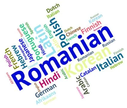 Romanian Language Shows Communication Dialect And International Stock Illustration