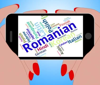 Romanian Language Shows Communication Dialect And International Stock Illustration