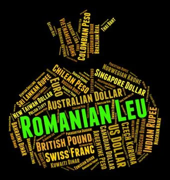 Romanian Leu Indicates Foreign Exchange And Banknote Stock Illustration