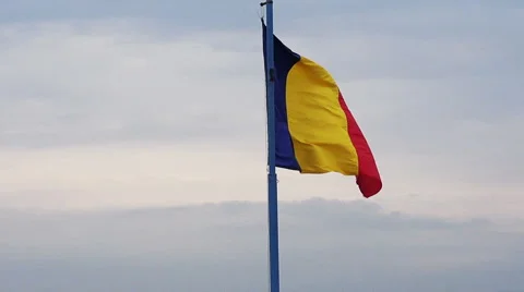 Romanian national flag Stock Footage