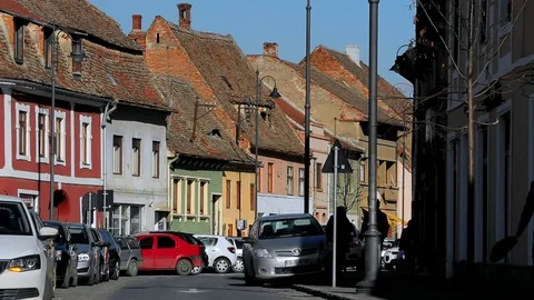 Romanian old town 库存影片 76442520