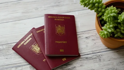 Romanian passports Video stock 106399547