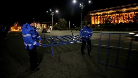 Romanian police prepare for protests Stock Footage 76442011
