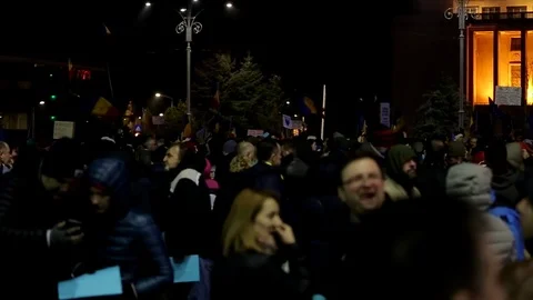 Romanian protesters  Vidéo 76442022