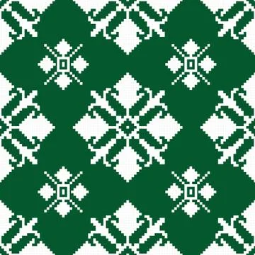 Romanian seamless pattern on green background Stock Illustration
