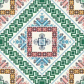 Romanian traditional background, vector pattern 스톡 일러스트