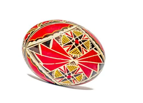 Romanian traditional colored easter egg close up Stock Photos