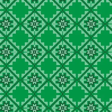 Romanian traditional pattern fabric Stock Illustration