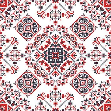 Romanian vector pattern inspired from traditional embroidery Stock Illustration