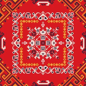 Romanian vector pattern inspired from traditional embroidery Stock Illustration