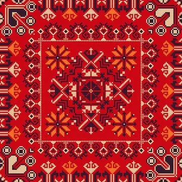 Romanian vector pattern inspired from traditional embroidery Stock Illustration
