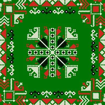 Romanian vector pattern inspired from traditional embroidery Stock Illustration