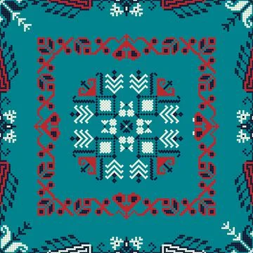 Romanian vector pattern inspired from traditional embroidery Stock Illustration