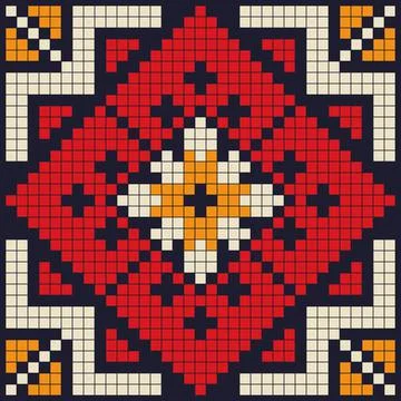 Romanian vector pattern inspired from traditional embroidery Stock Illustration