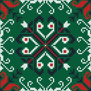 Romanian vector pattern inspired from traditional embroidery Illustrazione stock
