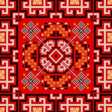 Romanian vector pattern inspired from traditional embroidery Stock Illustration
