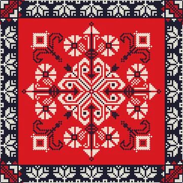 Romanian vector pattern inspired from traditional embroidery Stock Illustration