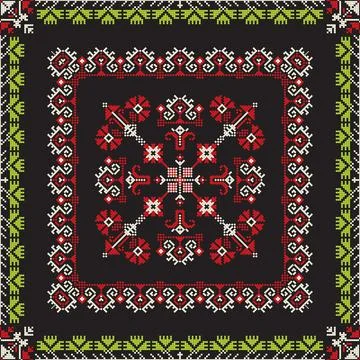 Romanian vector pattern inspired from traditional embroidery Stock Illustration