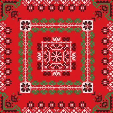 Romanian vector pattern inspired from traditional embroidery Stock Illustration