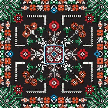Romanian vector pattern inspired from traditional embroidery Stock Illustration