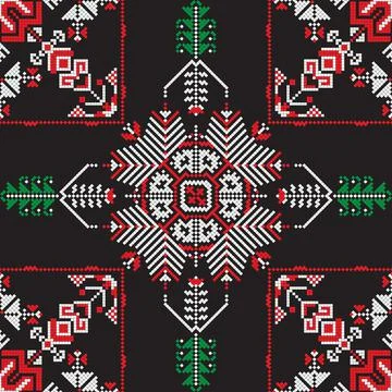 Romanian vector pattern inspired from traditional embroidery Stock Illustration