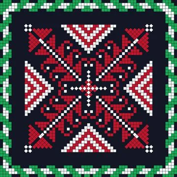 Romanian vector pattern inspired from traditional embroidery Stock Illustration