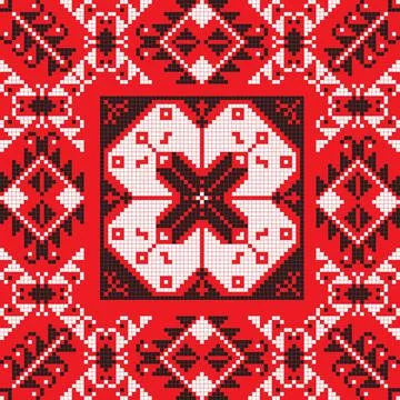 Romanian vector pattern inspired from traditional embroidery Stock Illustration