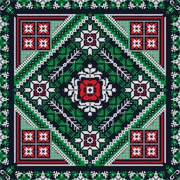 Romanian vector pattern inspired from traditional embroidery Stock Illustration