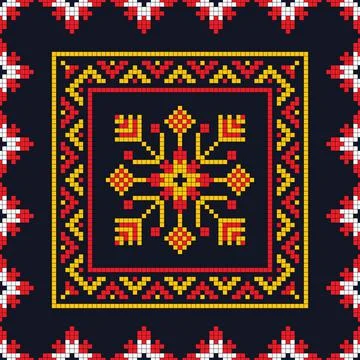 Romanian vector pattern inspired from traditional embroidery Stock Illustration