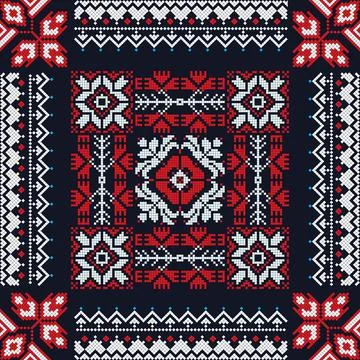 Romanian vector pattern inspired from traditional embroidery Stock Illustration