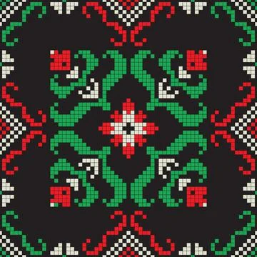 Romanian vector pattern inspired from traditional embroidery Stock Illustration