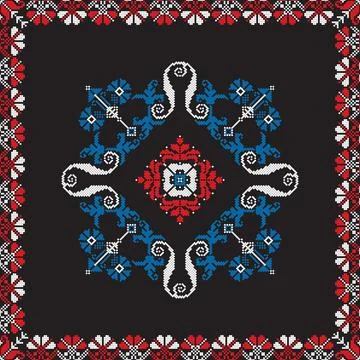 Romanian vector pattern inspired from traditional embroidery Illustrazione stock