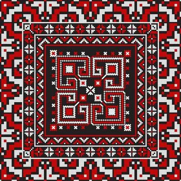 Romanian vector pattern inspired from traditional embroidery Stock Illustration