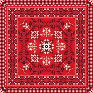 Romanian vector pattern inspired from traditional embroidery Stock Illustration