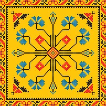 Romanian vector pattern inspired from traditional embroidery Stock Illustration