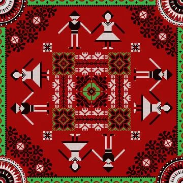 Romanian vector pattern inspired from traditional embroidery Stock Illustration