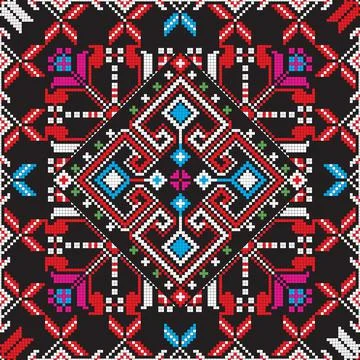 Romanian vector pattern inspired from traditional embroidery Stock Illustration