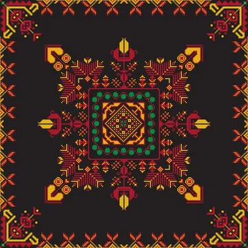 Romanian vector pattern inspired from traditional embroidery Stock Illustration