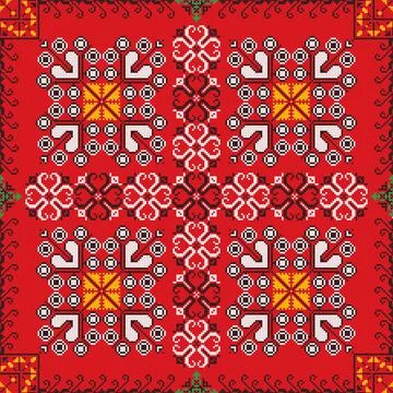Romanian vector pattern inspired from traditional embroidery Stock Illustration