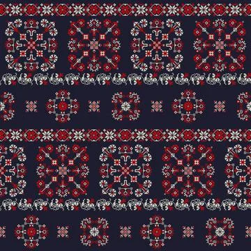 Romanian vector pattern inspired from traditional embroidery Stock Illustration