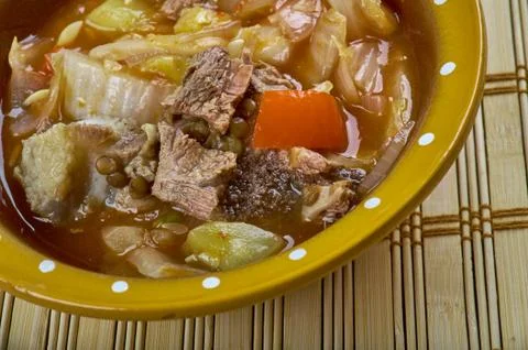 Romanian Vegetable stew with beef Stock Photos