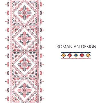 Romanian vertical border  Stock Illustration