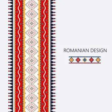 Romanian vertical border 스톡 일러스트