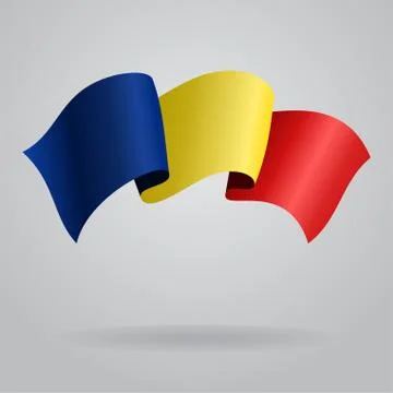 Romanian waving Flag. Vector illustration Stock Illustration