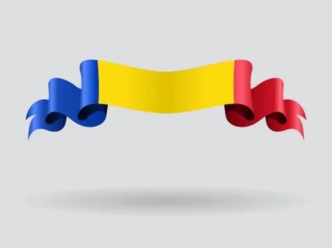 Romanian wavy flag. Vector illustration Stock-Illustration