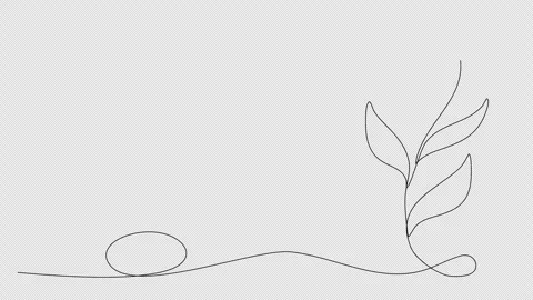 Romanic floral corner frame, one line drawing animation. Video clip with alpha c Stock Footage 278185047