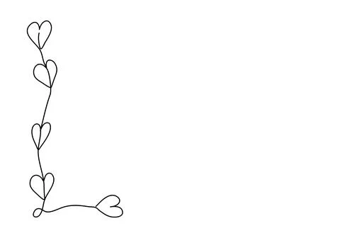 Romanic floral corner frame, one line drawing vector illustration. Stock Illustration