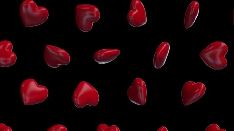 Romantic 3D Red Heart Falling Animation for Valentine’s and Weddings Stock Footage 321639874